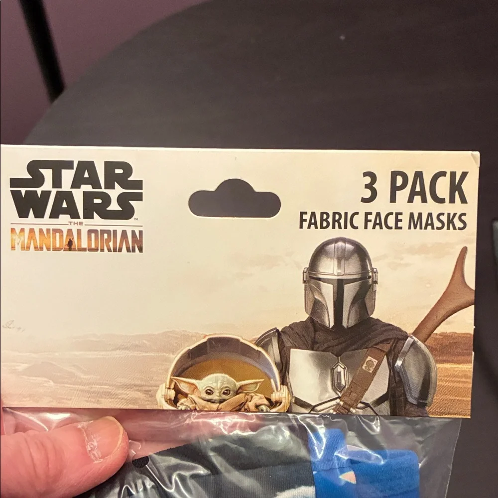 NWT Disney Star Wars Mandalorian Kids Face Masks - Black, Blue, Green